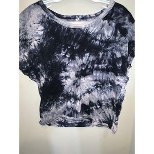Blue Tie Dye Cropped Shirt